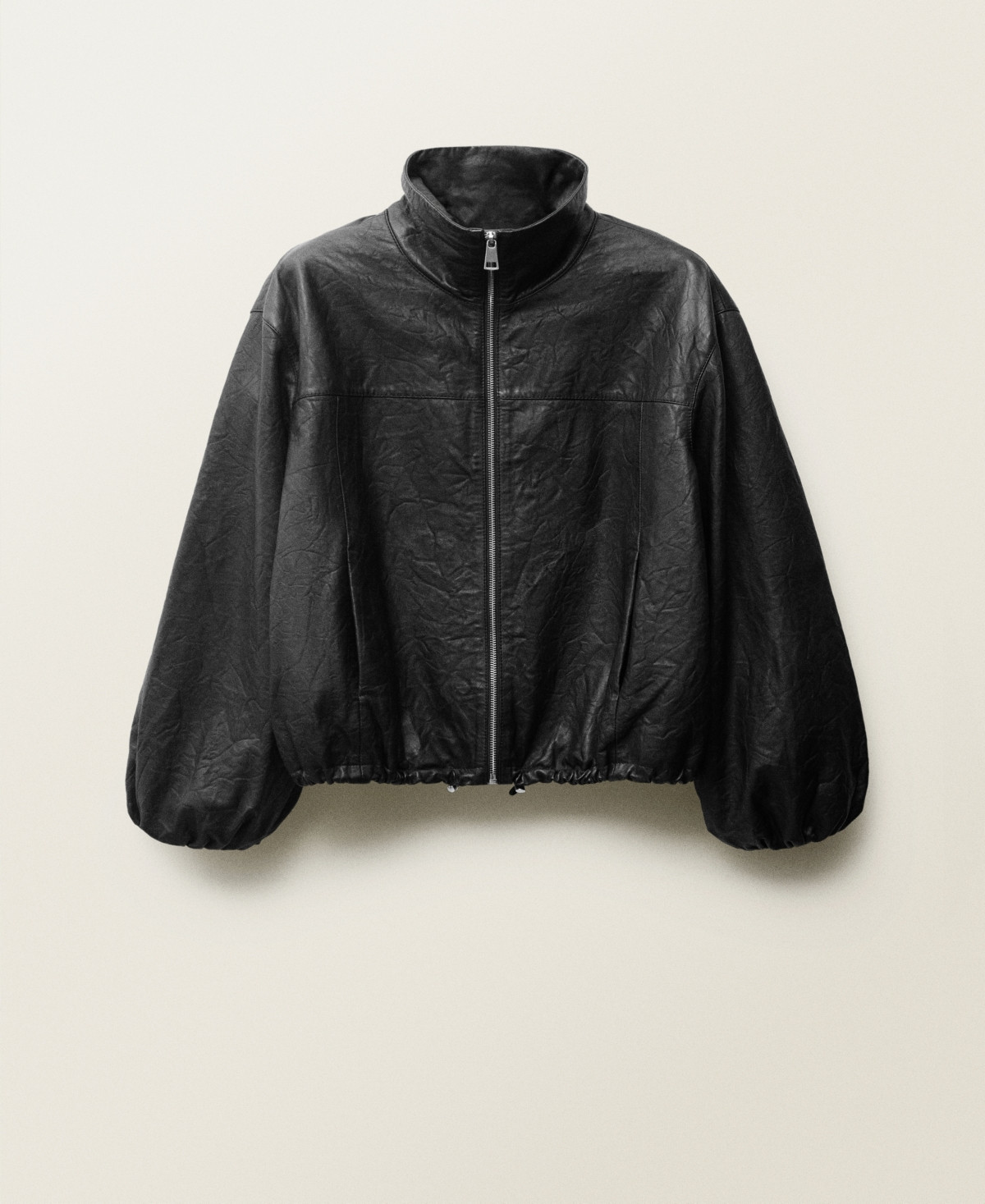 Mango Women's Oversized Leather Jacket - Black | Macy's