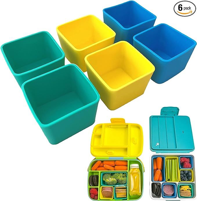 Square Silicone Lunch Box Dividers 6pcs - Bento Box Divider 2"x2"x1.5" - Bento Box Accessories Cu... | Amazon (US)