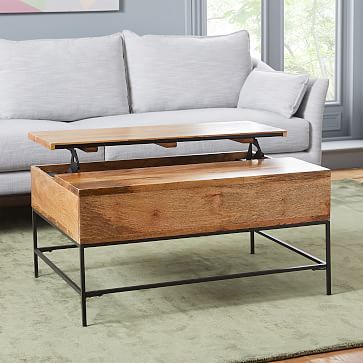 Industrial Storage Pop-Up Coffee Table (36"–50") | West Elm (US)