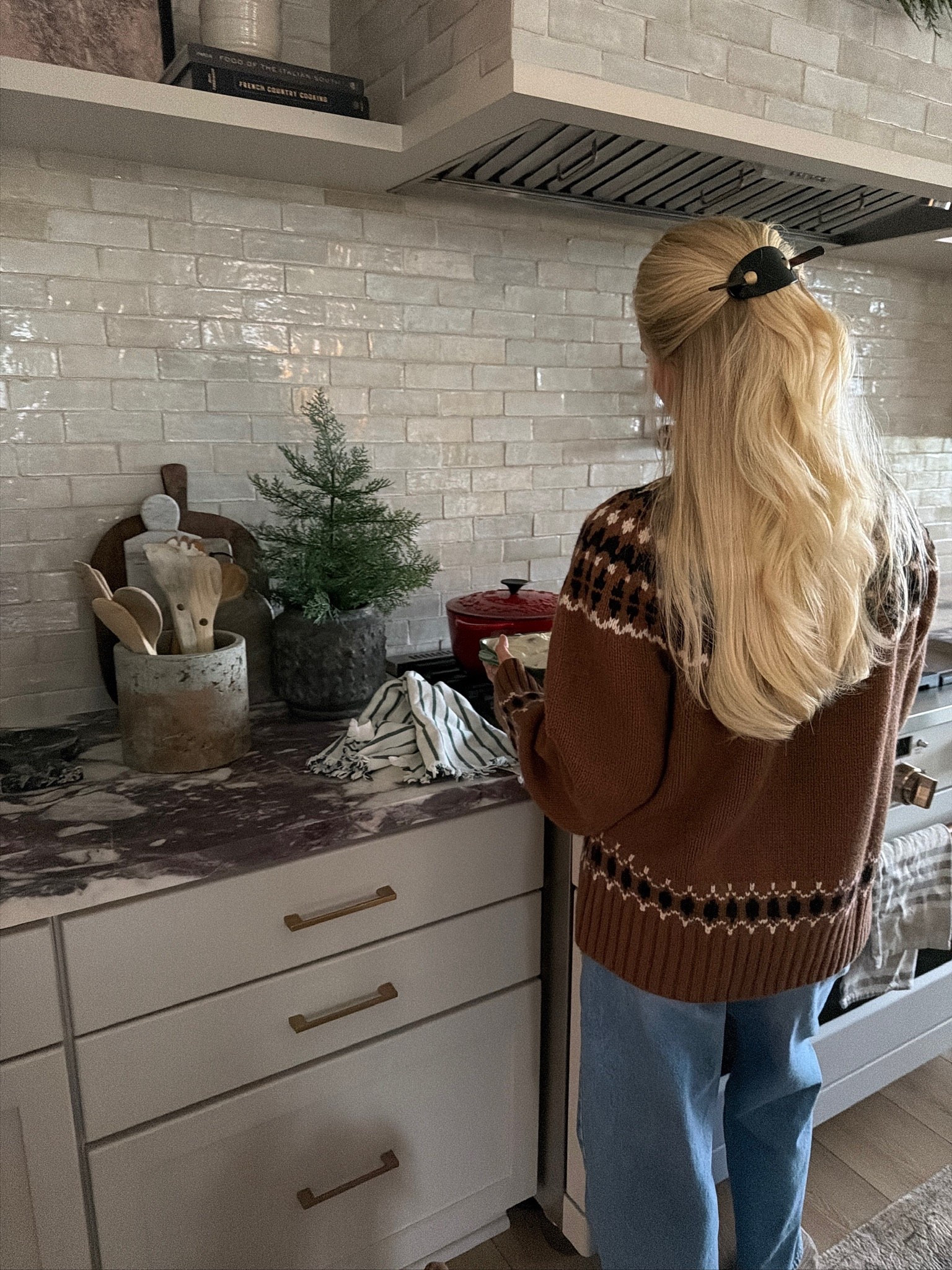 Wearing a medium in sweater, 27 in jeans (medium wash), linking similar in all! #kathleenpost

Holiday outfit, Christmas baking, Christmas morning outfit, fairisle sweater

#LTKSeasonal #LTKHoliday #LTKdayinmylife