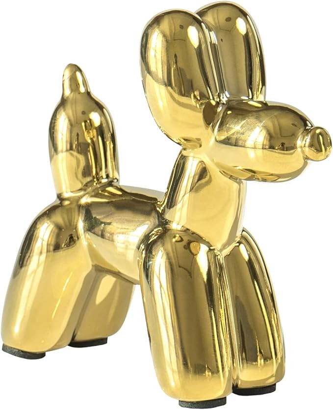 ChooseInOne Modern Style Handmade Ceramic Gold Small Balloon Dog Cute Animal Figurine Crafts Deco... | Amazon (UK)