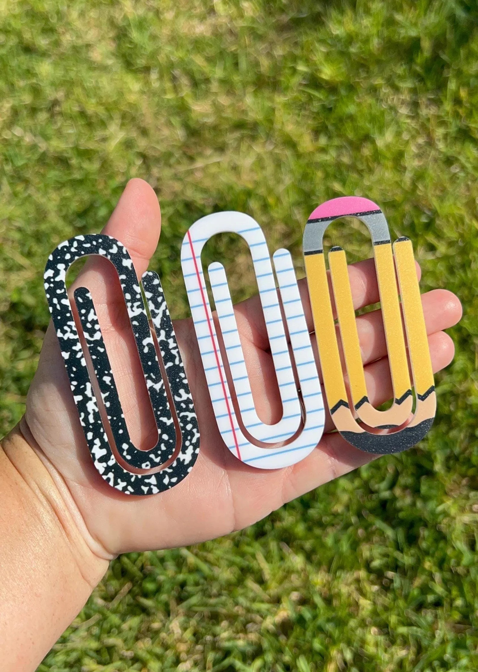 Teacher Paperclip Bookmark Set, Bookmark Gift for Teacher, Gift for Book Lovers, Acrylic Paper Cl... | Etsy (US)