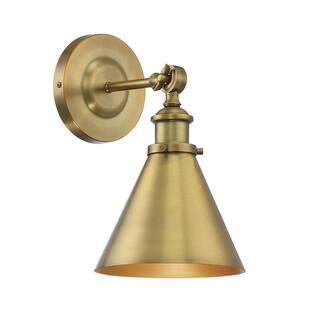 1-Light Warm Brass Sconce | The Home Depot