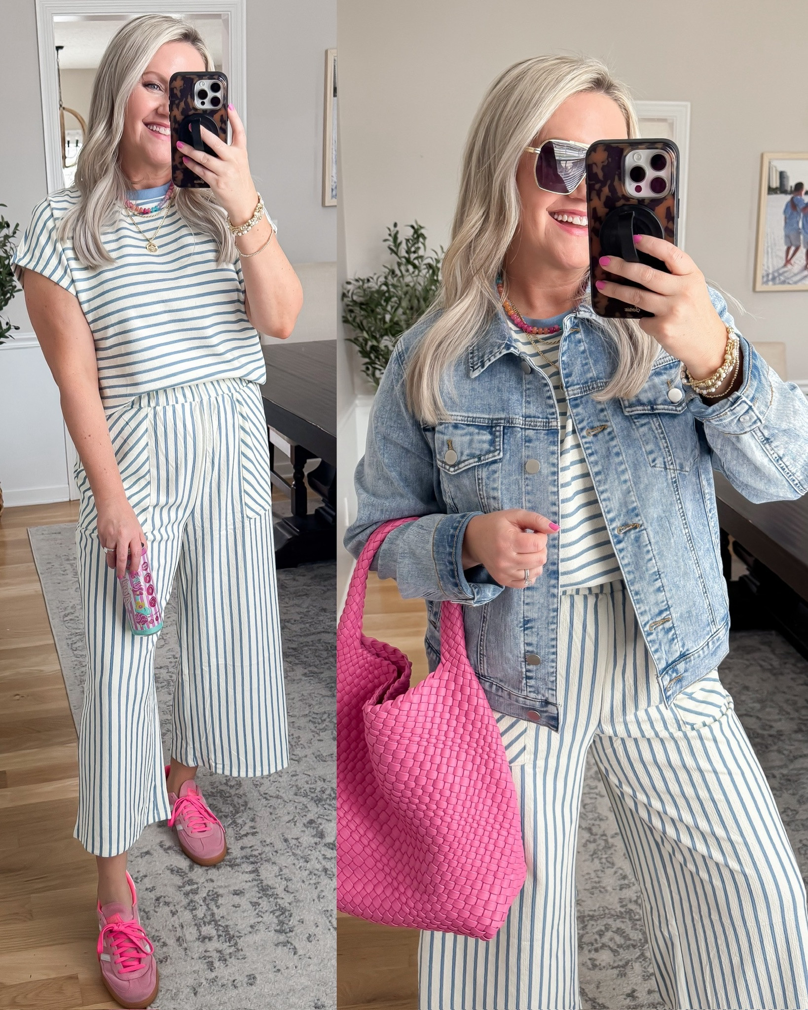 This striped matching set is such a fun and effortless outfit for spring! I love how you can wear it on its own with sneakers or layer it with a denim jacket to dress it up a little, it is one of those looks that just works every time.

Wearing size small.

striped matching set spring outfit ideas casual spring outfit denim jacket outfit wide leg pants outfit comfy chic outfit everyday style travel outfit ideas womens spring fashion coordinated outfit lovelylifestyling

#LTKootd #LTKSeasonal #LTKOver40