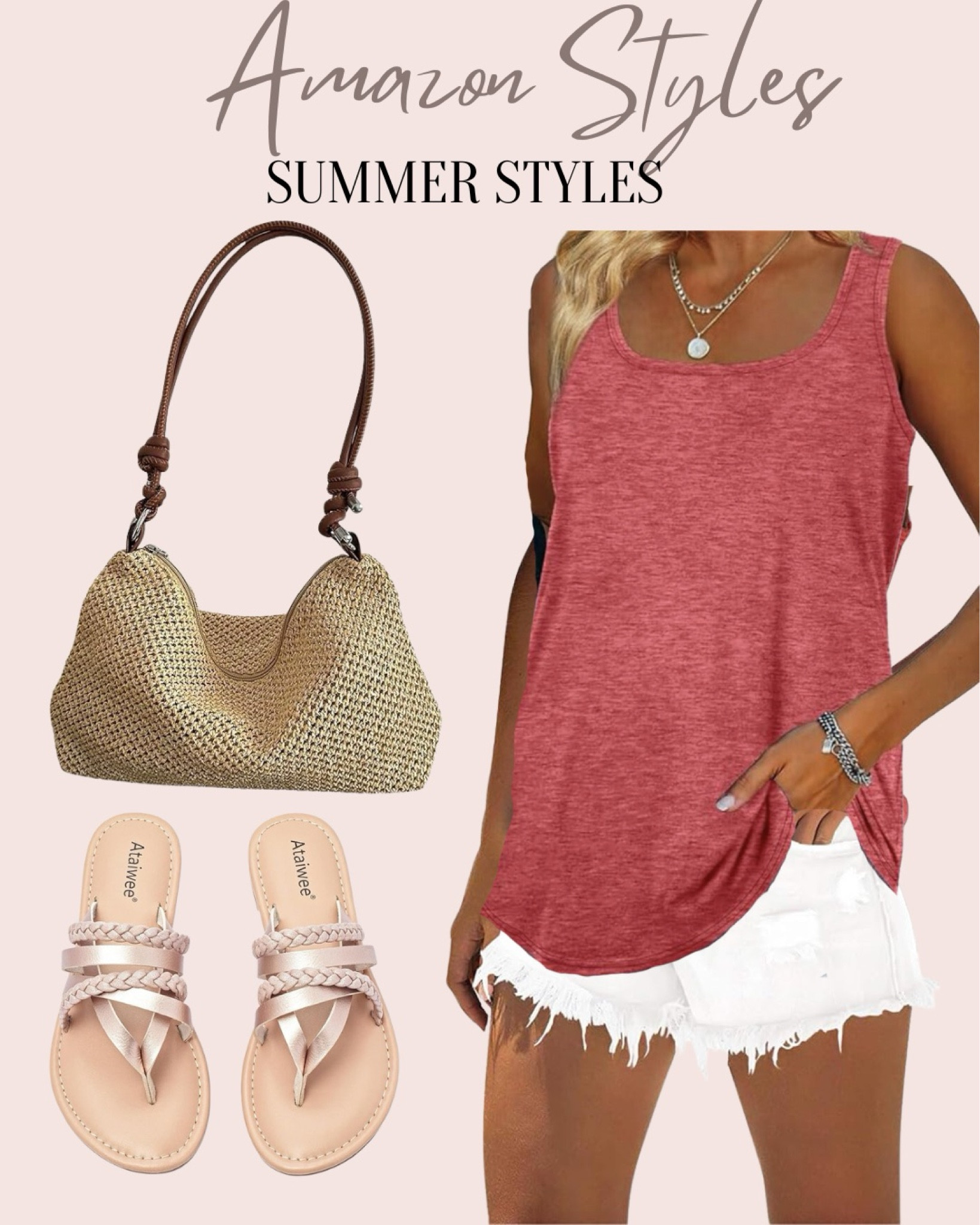 Amazon summer trend, spring trend, spring outfit, summer outfit, amazon find, amazon deals, casual shorts look, white denim shorts, summer tank look, cutoff shorts, summer looks, women’s sandals

#LTKstyletip #LTKSeasonal #LTKfindsunder50