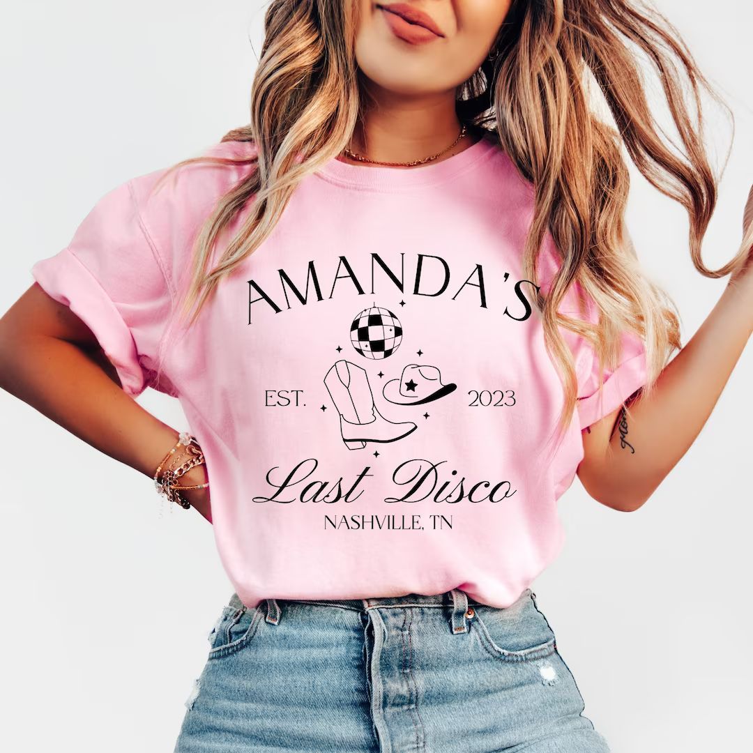 Custom Disco Bachelorette Shirts Retro Cowgirl Bachelorette - Etsy | Etsy (US)