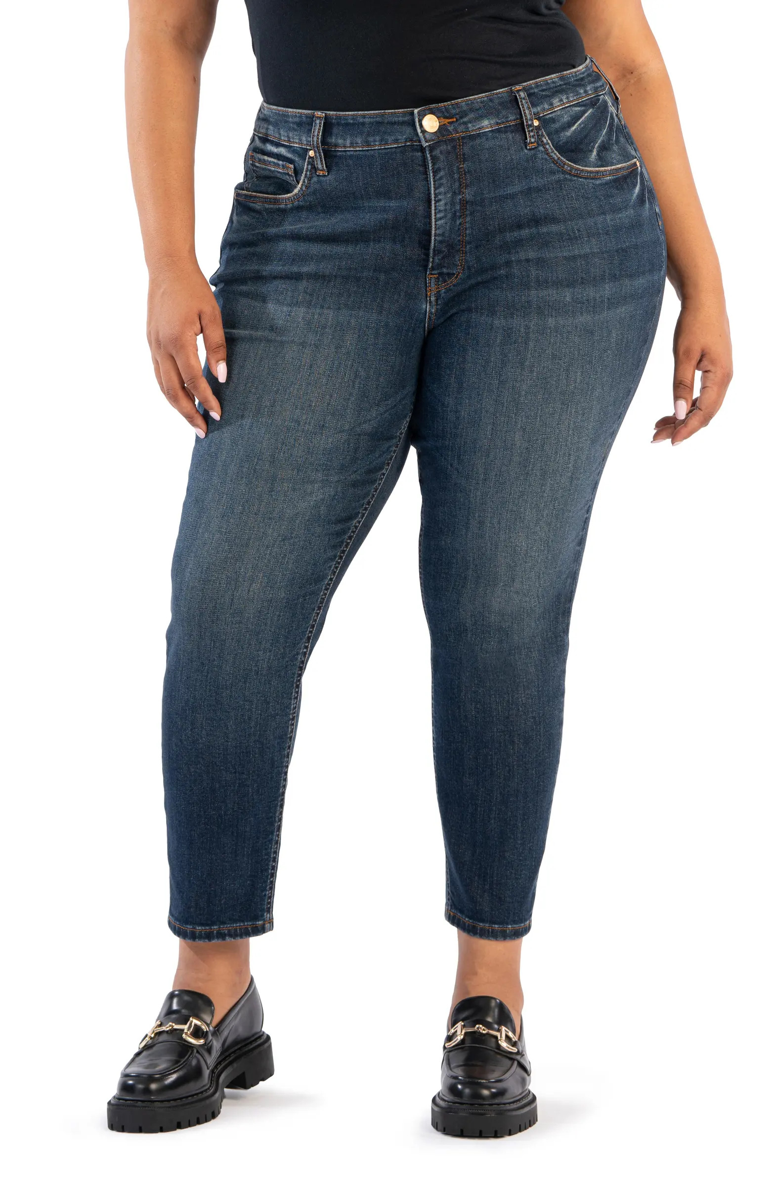 KUT from the Kloth Naomi Fab Ab High Waist Crop Slim Straight Leg Jeans | Nordstrom | Nordstrom
