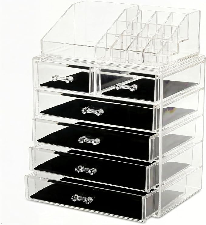 Sorbus Acrylic Makeup Organizer Set, 6-Drawer Vanity & Countertop Cosmetic Storage with Small & W... | Amazon (US)