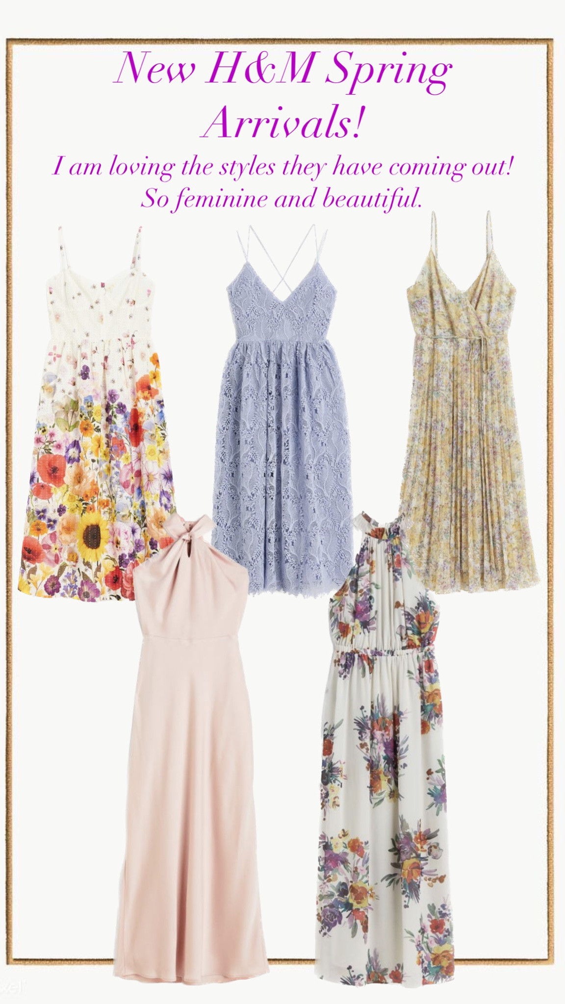 OBSESSED with these new arrivals from H&M!! These spring dresses are gorgeous. Loving the feminine styles, the different textures with the lace and satin and pleating. You have subtle florals and then bright florals. There is honestly something for everyone!! Perfect for spring, Easter, showers, so many things! The blush would be great as a wedding guest option!! It’s longer and satin so definitely could be dresses up.

#LTKSeasonal #LTKstyletip #LTKunder100