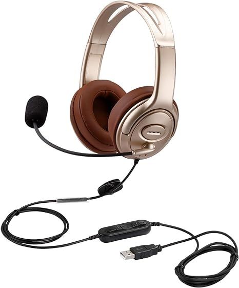 USB Headset with Microphone Noise Cancelling and Volume Controls, Computer PC Headset with Voice ... | Amazon (US)