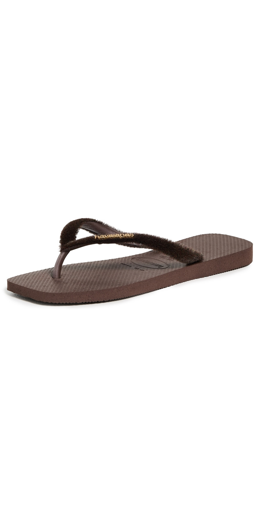 Havaianas Slim Square Plush Sandals Dark Brown 11/12 | Shopbop