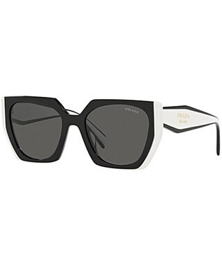 Prada PR 15WS 54mm Colorblock Rectangle Sunglasses - White/Black | Dillard's