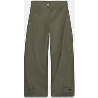 Zara - Barrel-Hose Mit Gürtelschlaufen - Dunkles Khaki - Xl - Damen | Zara DE