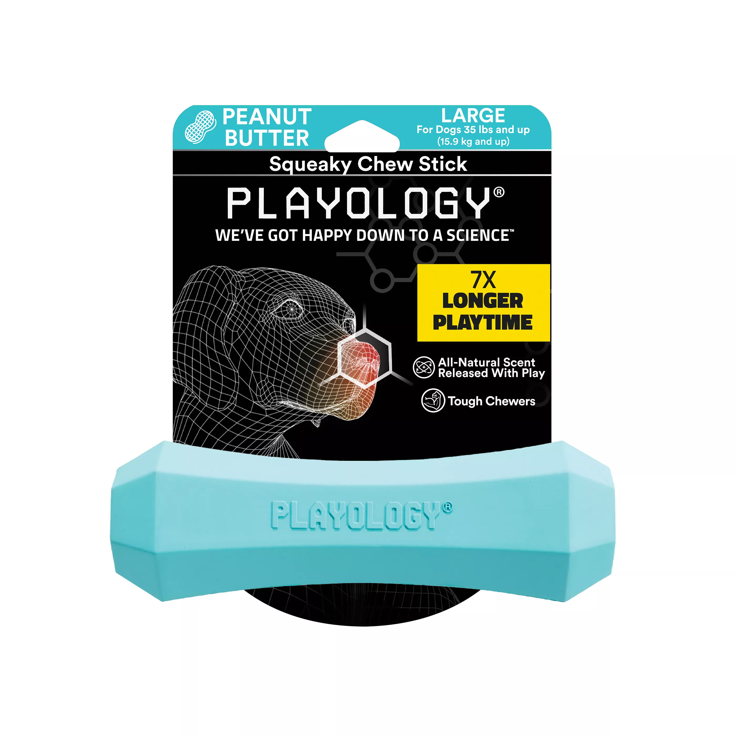 Playology® Squeaky Scented Chew Stick Dog Toy - Peanut Butter | PetSmart