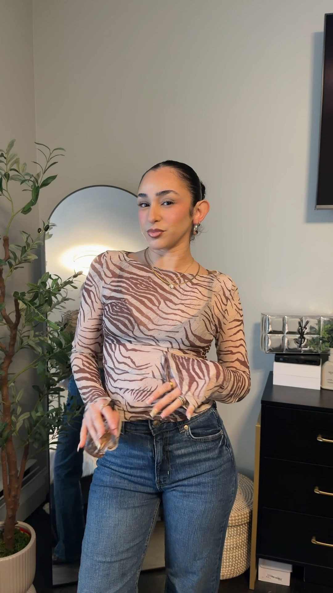 A Jersey girl is going to love this zebra print top 

#LTKootd #LTKPetite