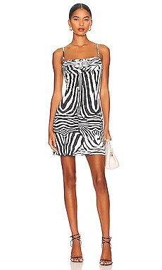 AFRM Kamala Mini Dress in Blanc Zebra from Revolve.com | Revolve Clothing (Global)