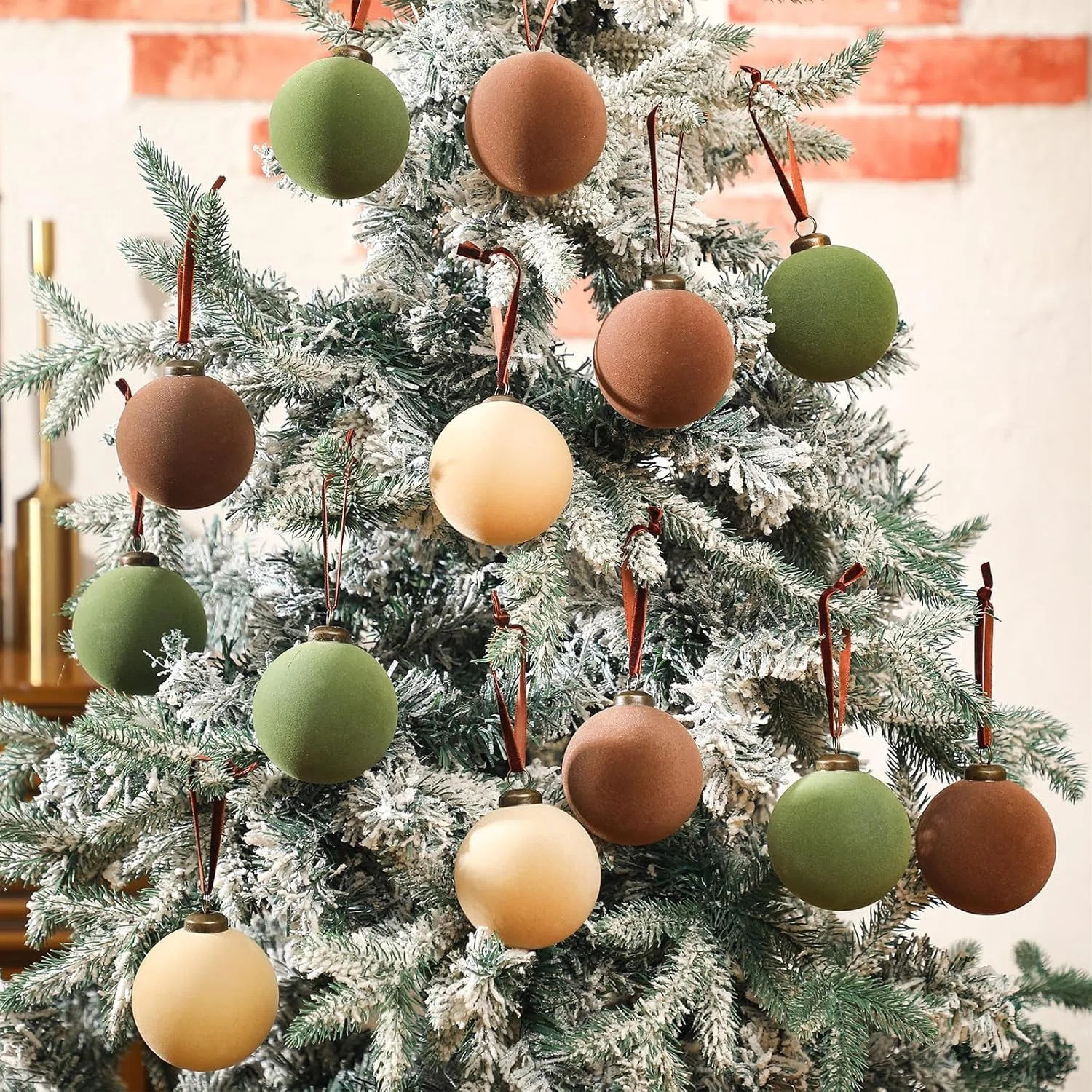 The Holiday Aisle® 15Pcs Velvet Christmas Ornaments Balls Bulk For Christmas Tree Decoration 3.1... | Wayfair North America