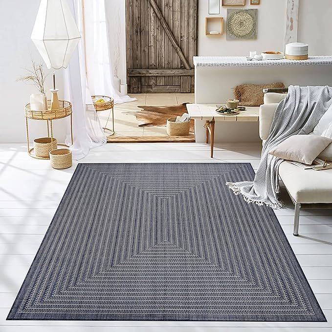 Adiva Rugs Outdoor Indoor Area Rug, Weather Resistant, Easy to Clean, Stain Resistant Floor Mat f... | Amazon (US)
