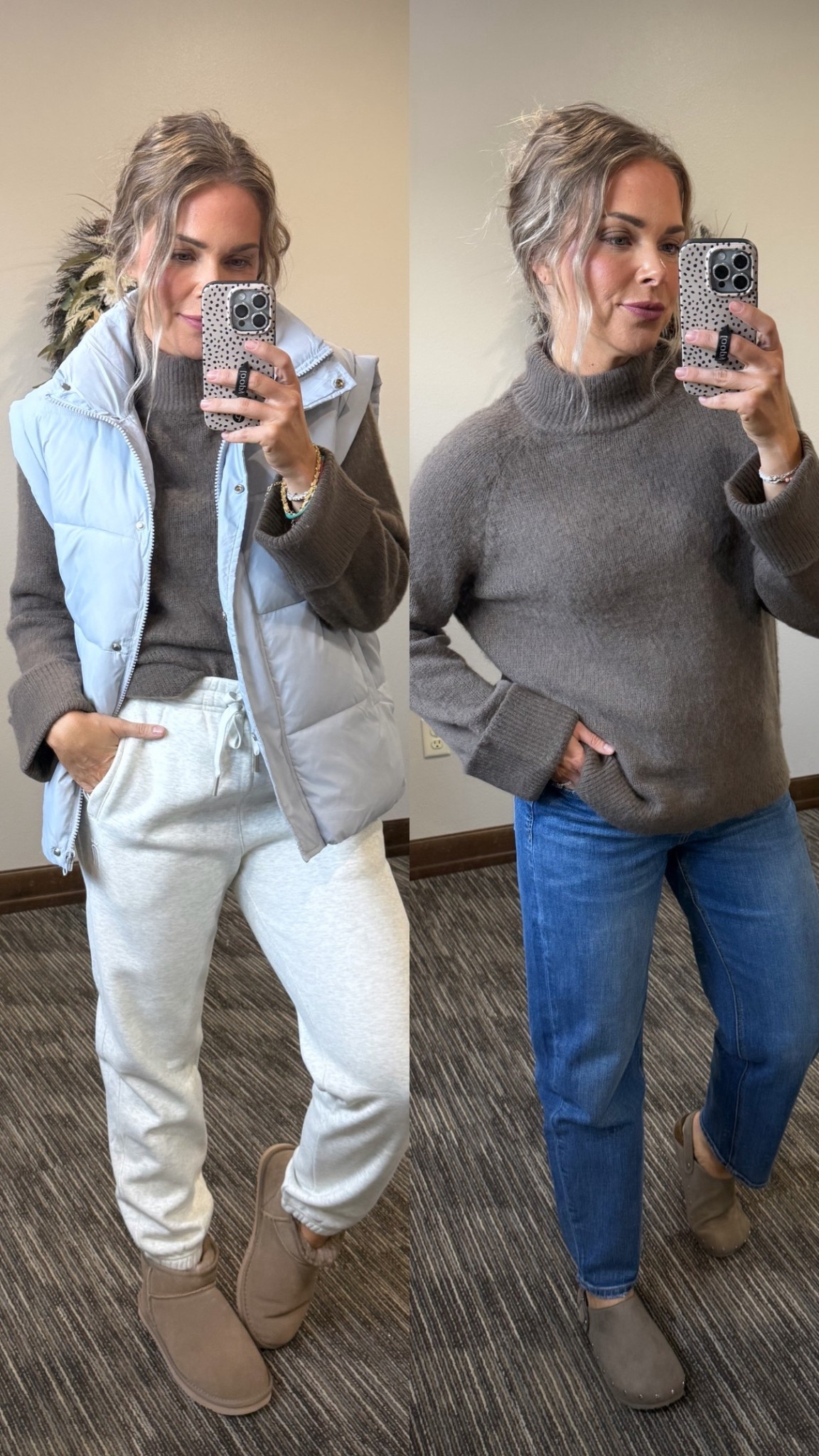 Small sweater and vest, medium joggers 

#LTKSaleAlert #LTKSeasonal #LTKFindsUnder50