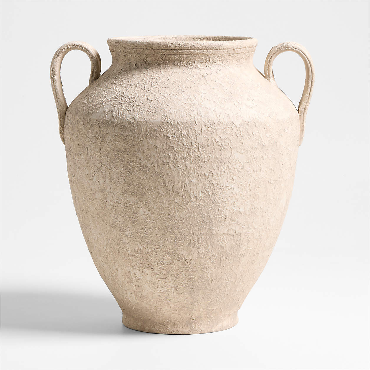 Antiguo White Terracotta Vase 8" + Reviews | Crate & Barrel | Crate & Barrel