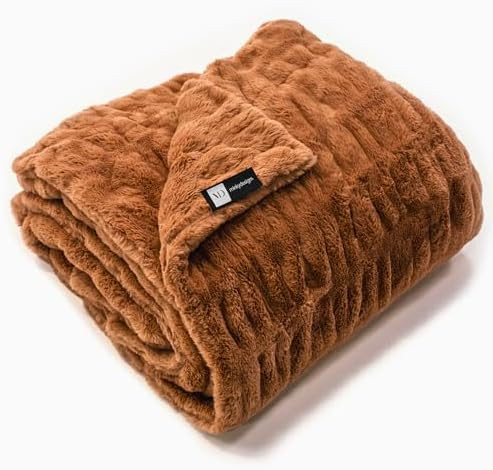 Minky Designs Copper Minky Blanket – Ultra Soft Faux Fur Throw Blanket for Couch, Bed & Home ... | Amazon (US)
