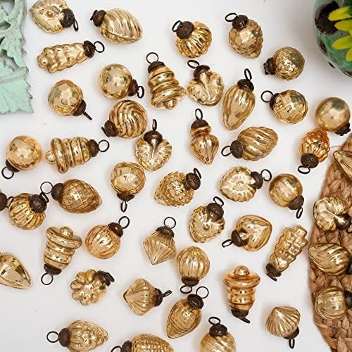 Adornos de Navidad dorados, 25 piezas, adornos de Navidad de cristal, decoraciones de Navidad dor... | Amazon (US)