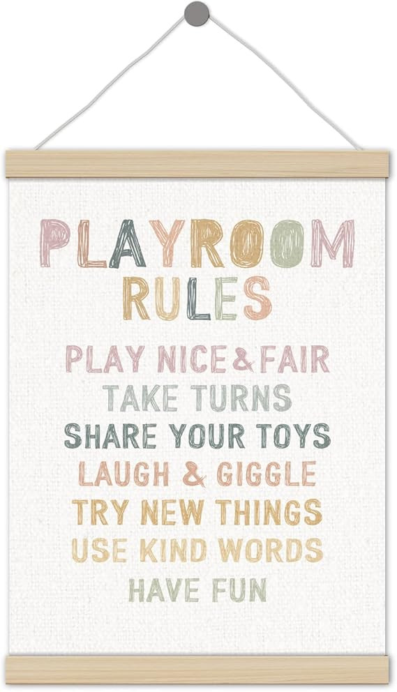 Playroom Poster Hanger Frame 12x16 Inch, Playroom Wall Decor, Play Room Rules Positive Affirmatio... | Amazon (US)