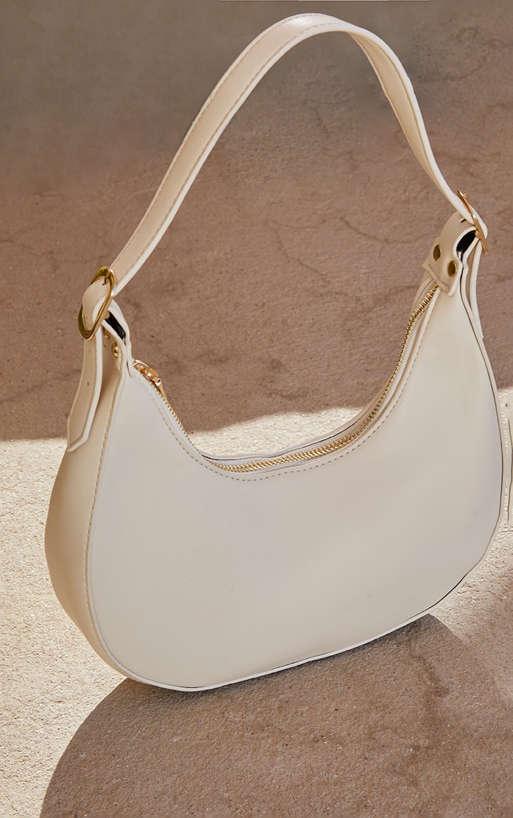Cream PU Shoulder Bag | PrettyLittleThing US