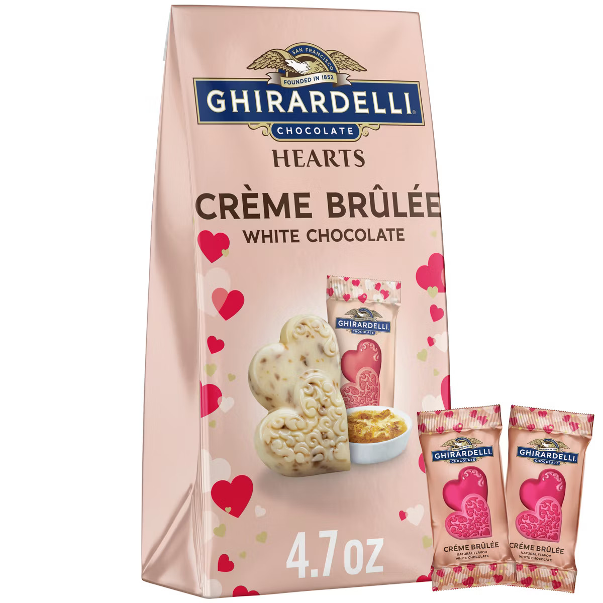 Ghirardelli Valentine's White Chocolate Créme Brulee Hearts Bag - 4.7oz | Target