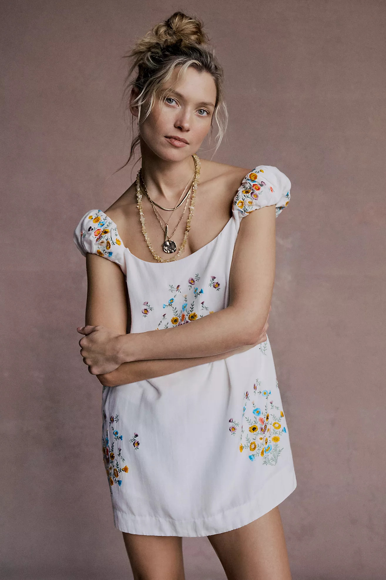 Wildflower Embroidered Mini Dress | Free People (Global - UK&FR Excluded)