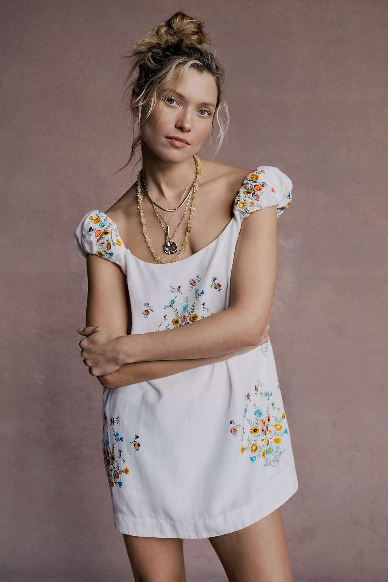 Wildflower Embroidered Mini Dress | Free People (UK)
