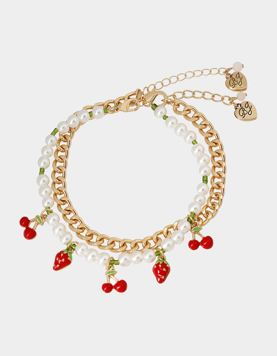 ISLAND TIME ANKLET SET RED | Betsey Johnson