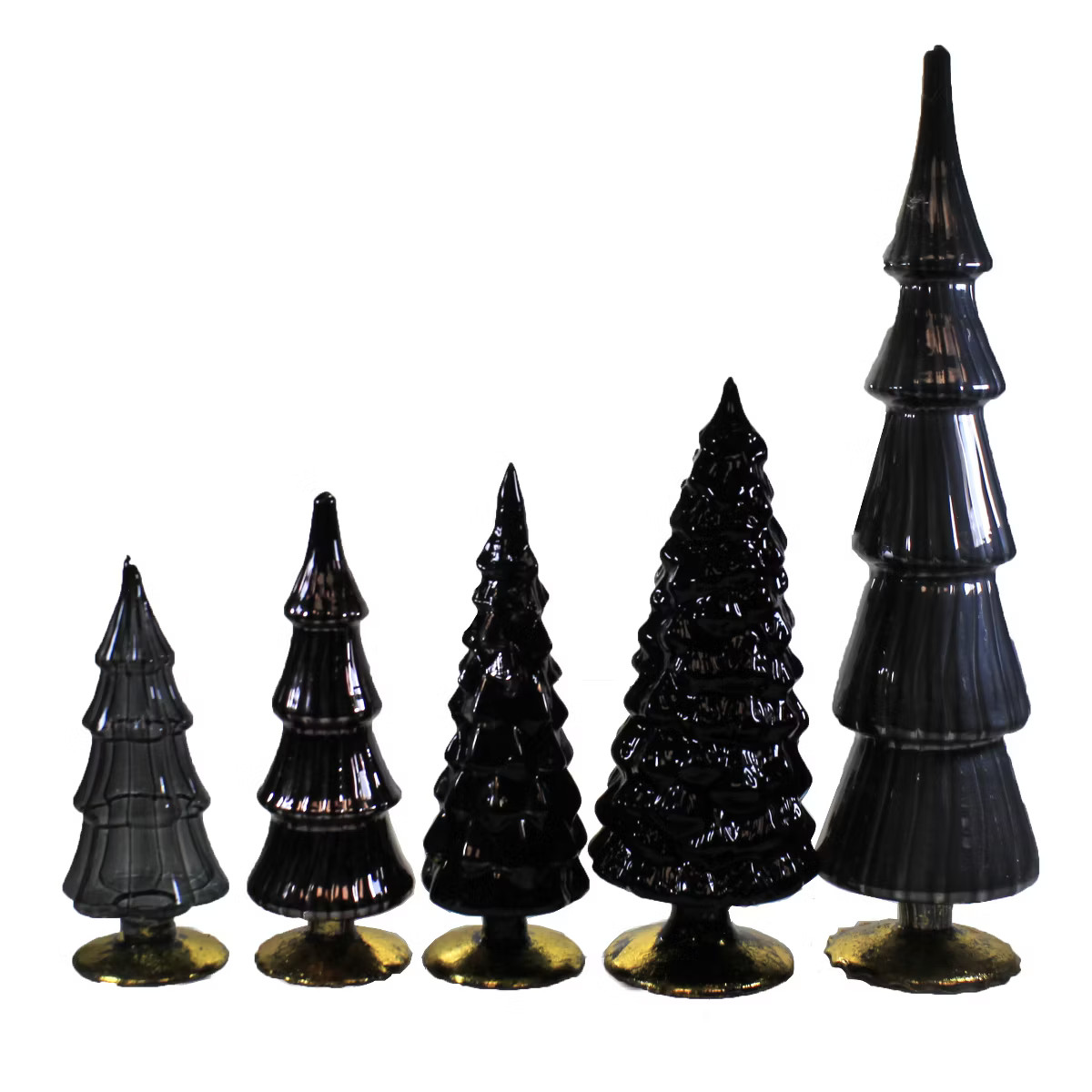 Christmas 17.0" Black Gray Glass Hued Trees S/5 Decorate Halloween Mercury Cody Foster  -  Decora... | Target