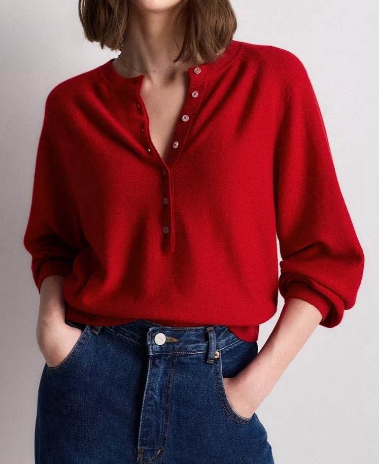 Mongolian Cashmere Dolman Sleeve Henley Sweater

#LTKFindsUnder100