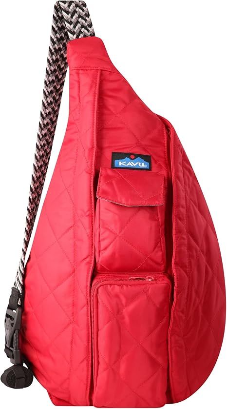 KAVU Rope Puff Bag Sling Crossbody Backpack Travel Quilted Purse-Scarlet | Amazon (US)