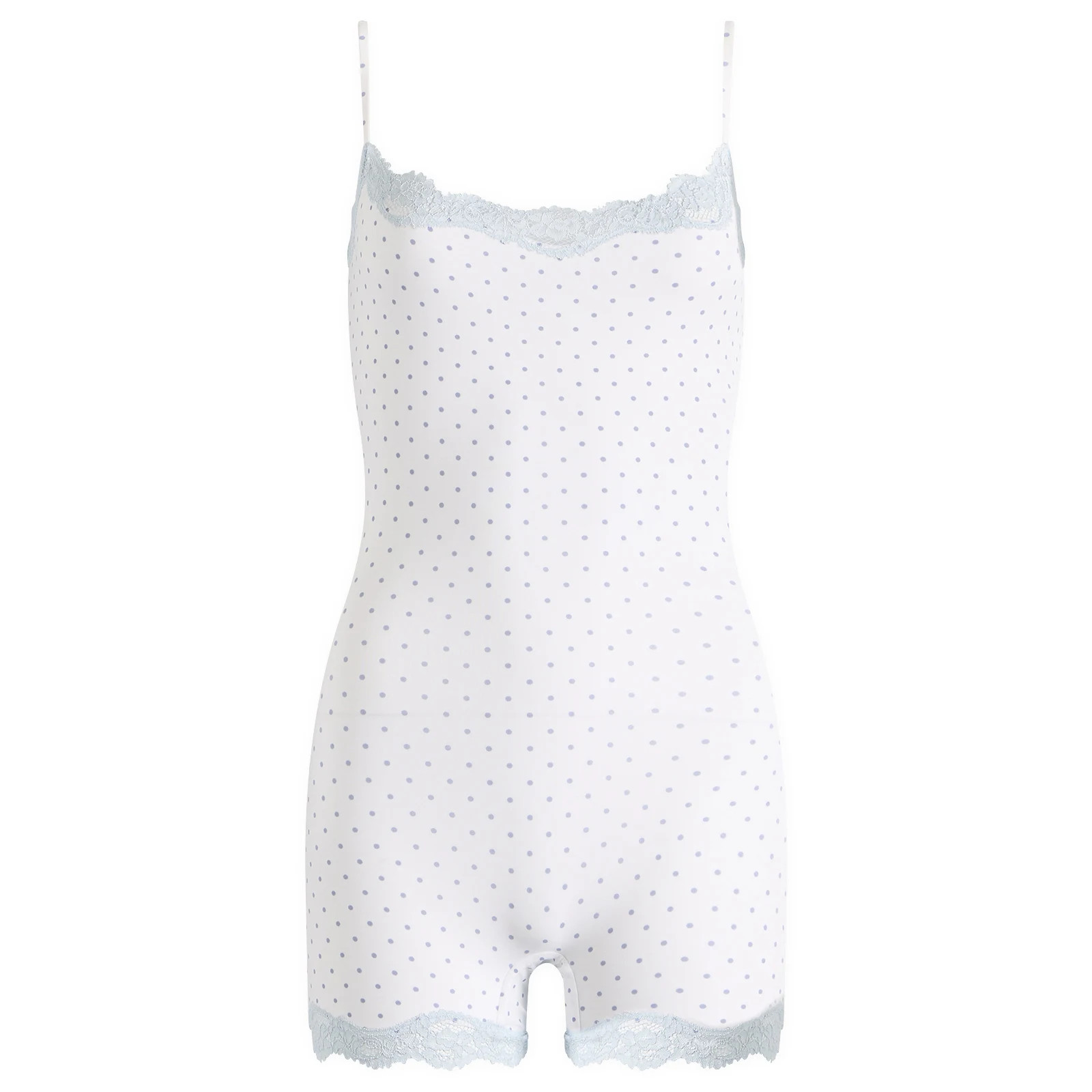 SKIMS Women's Fits Everybody Lace Onesie in Slate Dot Print, Size Medium | END. Clothing