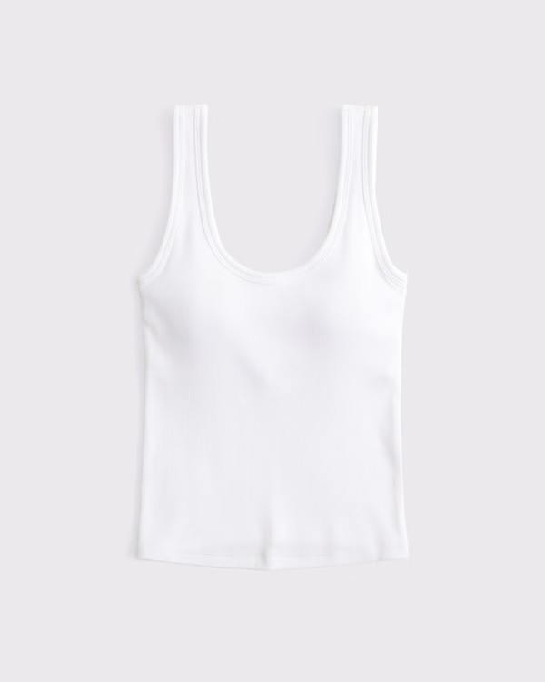 Bra-Free Rib Scoopneck Tank | Abercrombie & Fitch (US)