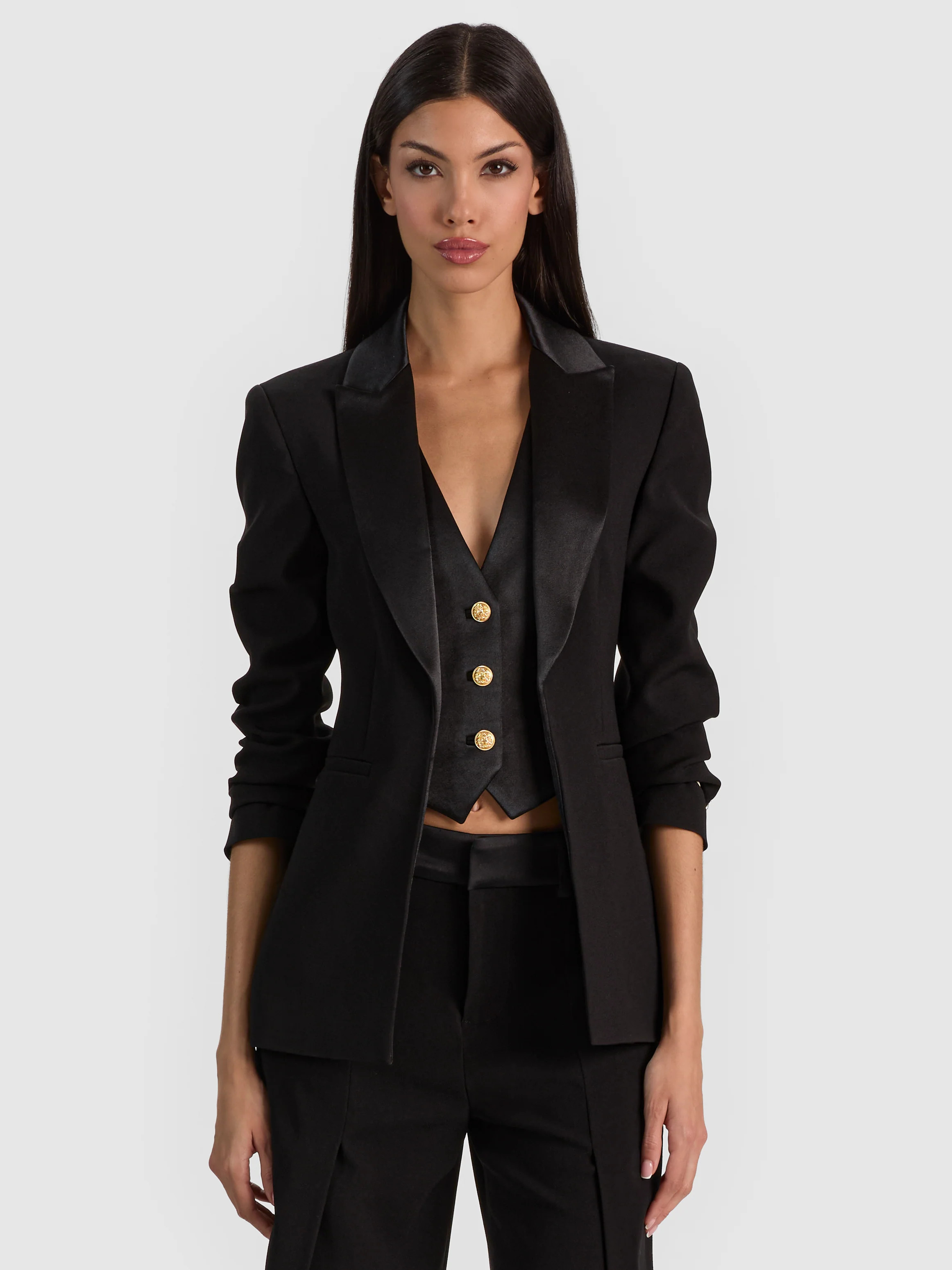 ALTON BLAZER W VEST in BLACK | ALICE + OLIVIA | Alice + Olivia