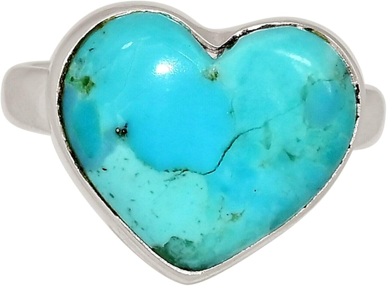 Xtremegems Heart - Composite Mohave Blue Turquoise 925 Silver Ring Jewelry s.8 ALLR-30195 | Amazon (US)