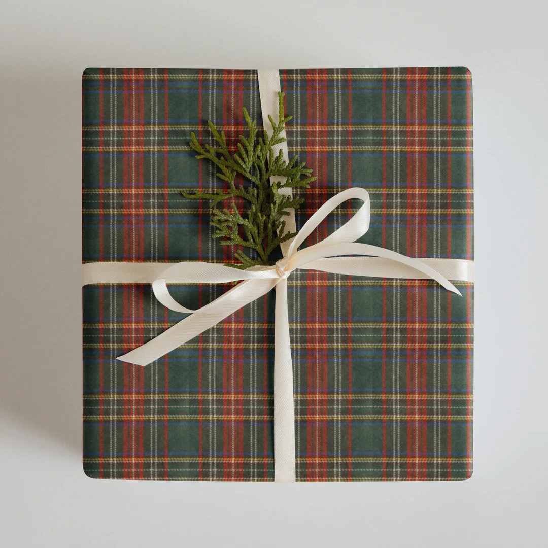 Christmas wrapping paper - Vintage Plaid Wrapping Paper for Holiday Gift Wrapping! Geen holiday w... | Etsy (US)