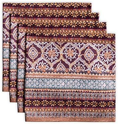 Maison d' Hermine Fair Isle 100% Cotton Soft and Comfortable Set of 4 Napkins Perfect for Family ... | Amazon (US)