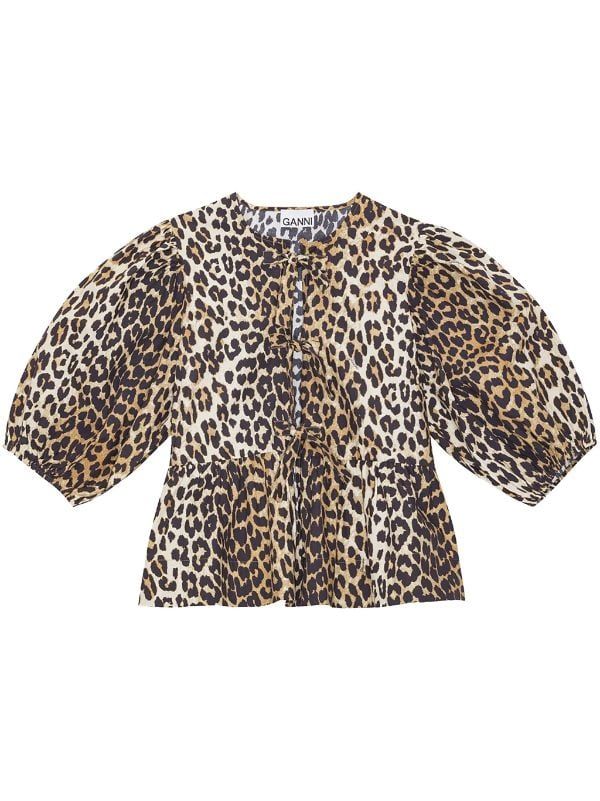 leopard-print organic-cotton blouse | Farfetch Global