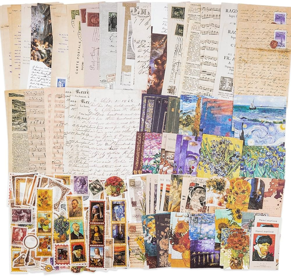 Knaid Vintage Scrapbook Supplies Pack (200 Pieces) for Junk Journal Bullet Journals Planners Aest... | Amazon (US)