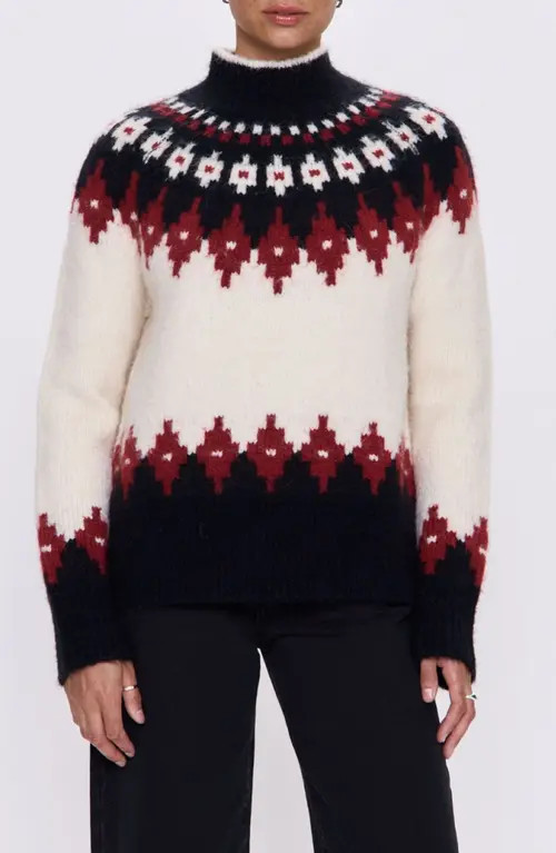 Pistola Astrid Fair Isle Turtleneck Sweater in White Oxblood Fair Isle at Nordstrom, Size Medium | Nordstrom
