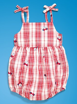 Old Navy x Disney Minnie Mouse Sleeveless Tie-Strap Plaid Romper for Baby | Old Navy (US)