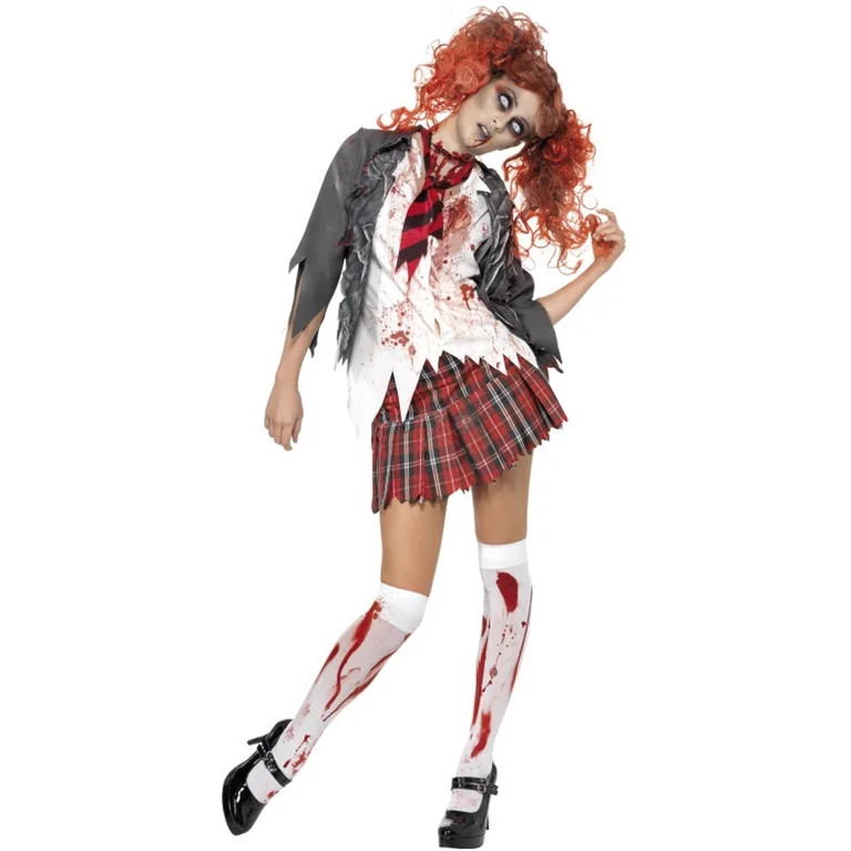 Womens  Fever Bloody Zombie School Girl Uniform Costume - Walmart.com | Walmart (US)