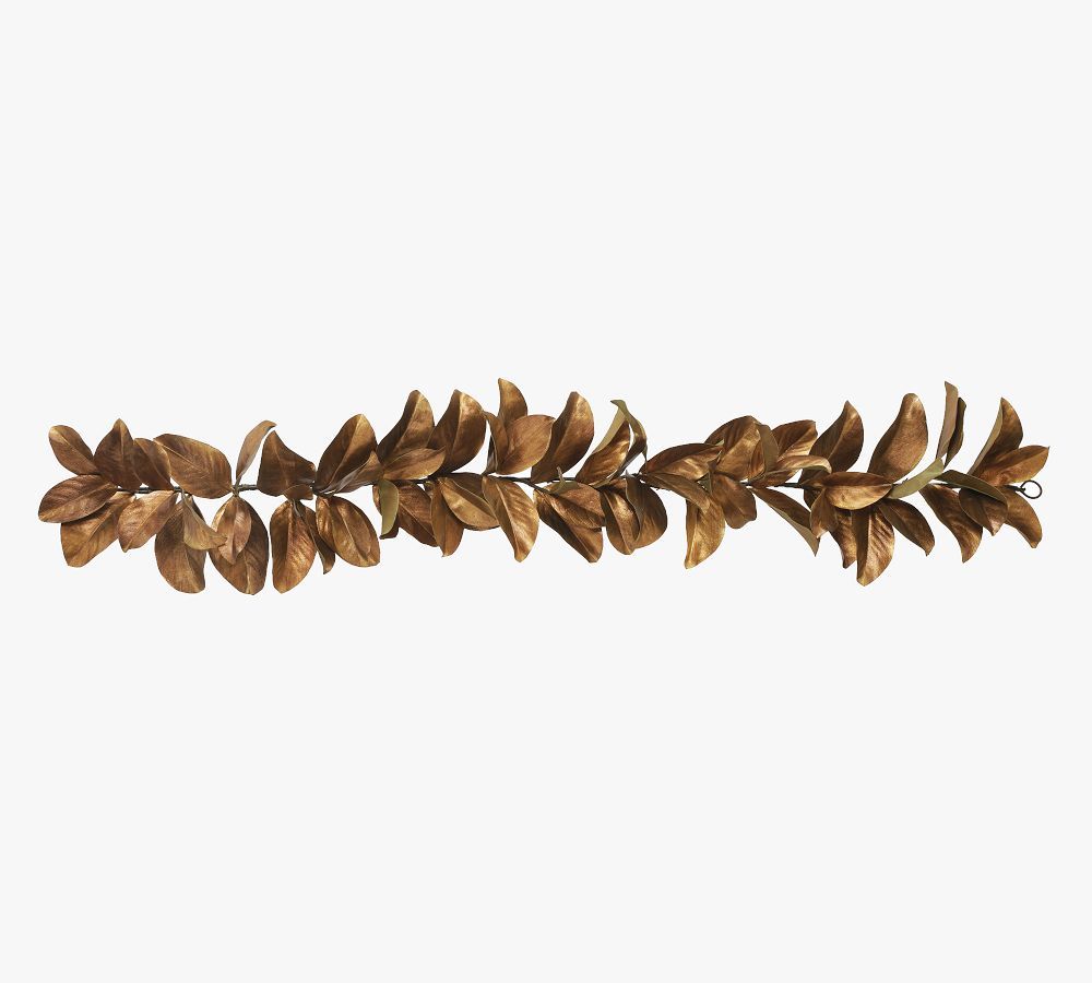 Faux Gold Magnolia Leaf Garland 5' | Pottery Barn (US)