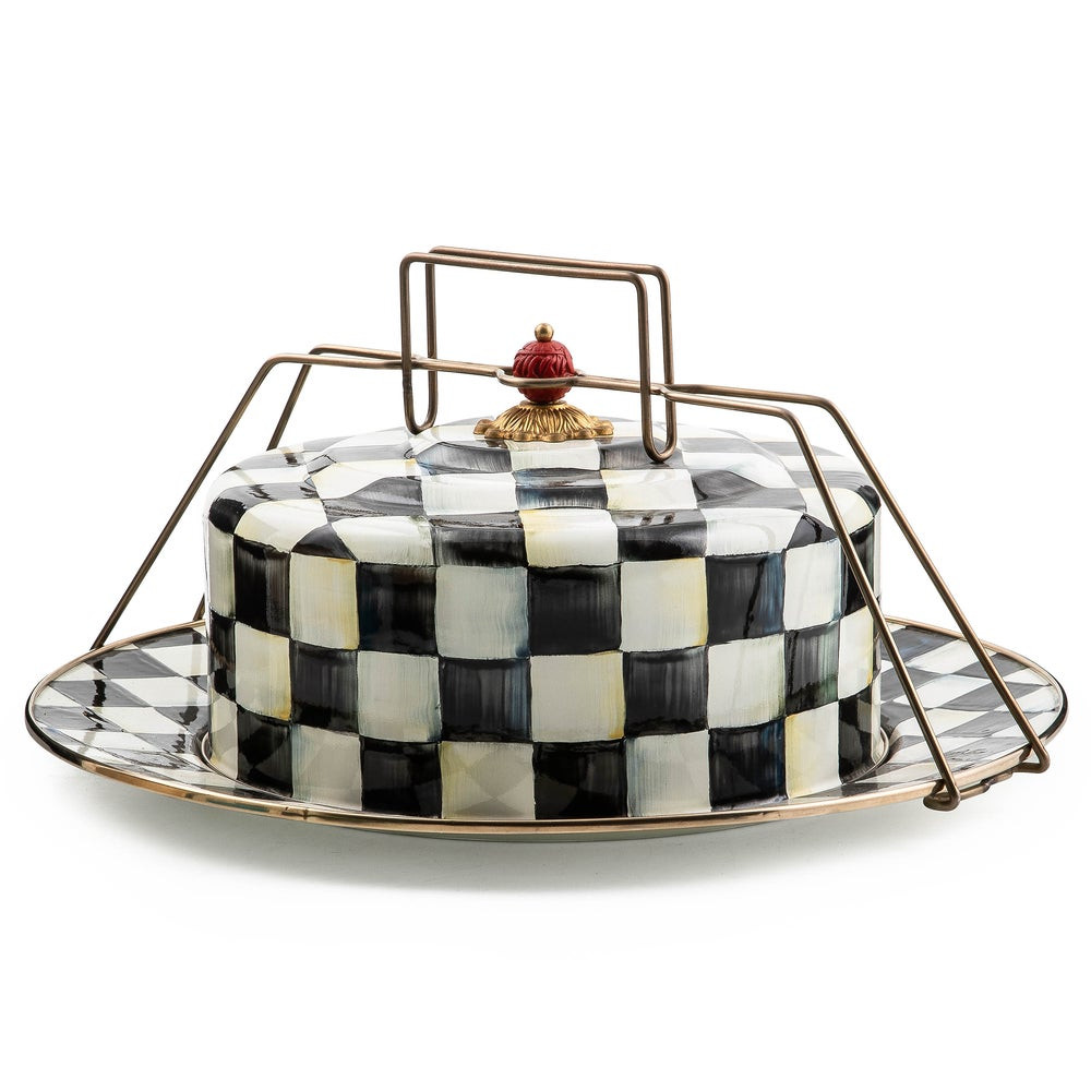 Courtly Check Cake Carrier | MacKenzie-Childs