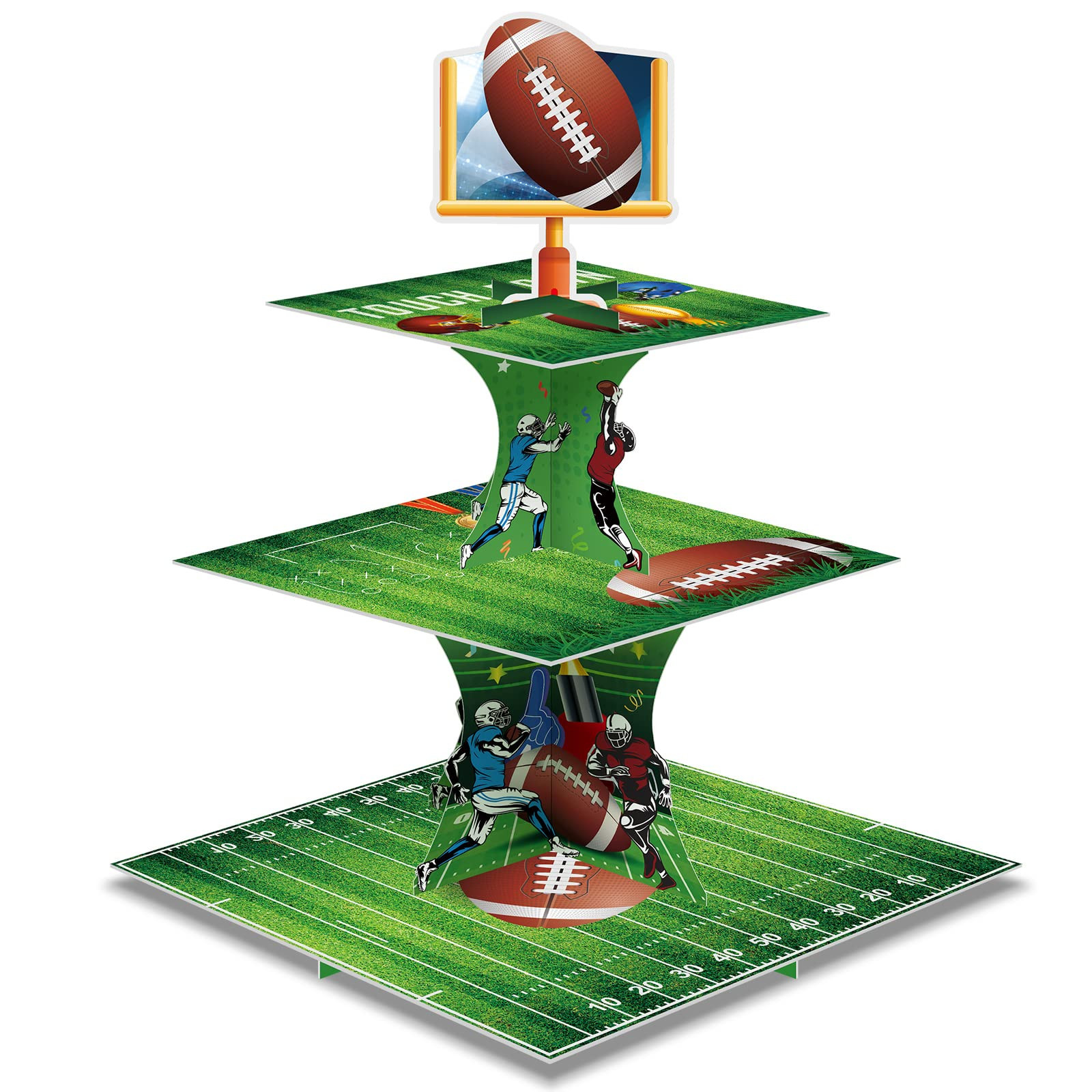 Tiamon Super Football Bowl Party Decoration Football Cupcake Stand 3 Tier Dessert Tower Super Soc... | Amazon (US)
