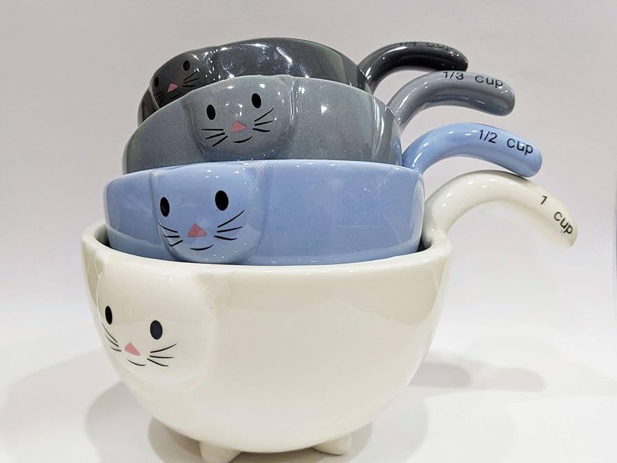 Ceramic Cat Measuring Cups/Baking Bowls | Amazon (US)